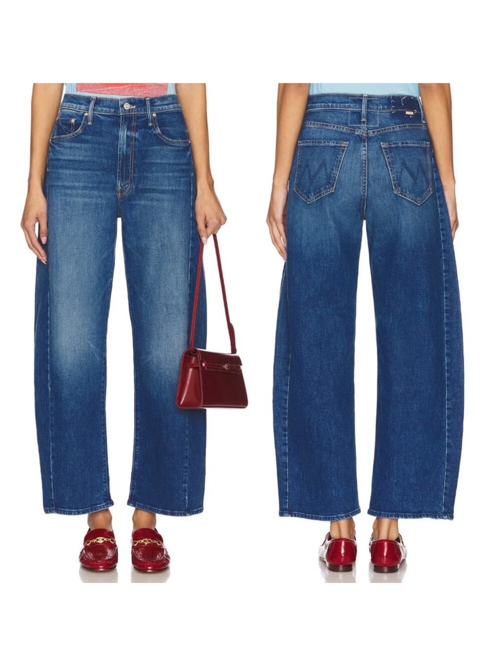 MOTHER The Full Pipe Flood its a small world barrel horseshoe blue jeans size 28